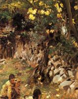 Sargent, John Singer - Girls Gathering Blossoms, Valdemosa, Majorca